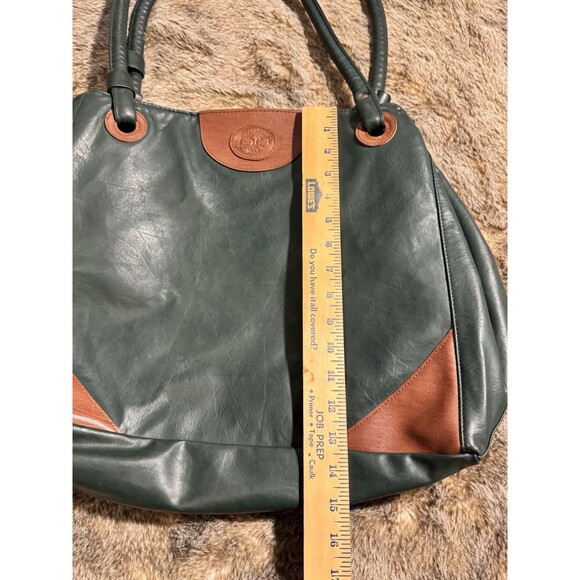 VTG Cypress Woods Large Tote Bag multiple pockets Green Tan - Picture 3 of 10